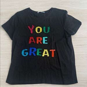 Alice + Olivia Black T-Shirt